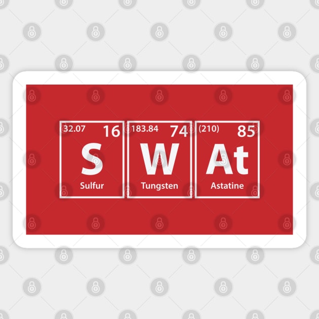 Swat (S-W-At) Periodic Elements Spelling Sticker by cerebrands